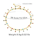 Detailed size parameters for the colorful beaded necklace with gold metal discs - 18K Gold / Gold Disc Colorful Beads Style (KN0111)