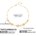 18K vergoldete Edelstahlkette mit tropfenförmigen Anhängern aus rosa Katzenaugenstein - Halskette / 41.5+5cm / Gold Rosa