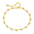 Minimalist 18K gold plated heart link chain bracelet with adjustable lobster clasp - 18K Gold / Gold (KB0292)
