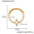 Anello per naso in lega di titanio con zircone marquise in finitura dorata - Stile Cluster a Taglio Misto (T003) - Oro