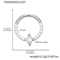 Anello al naso in lega di titanio con zirconi scintillanti in argento e taglio marquise - Stile Cluster a Taglio Misto (T003) - Argento
