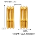 Orecchini a cerchio multistrato geometrici in acciaio inossidabile placcato oro - Fibbia per Orecchio Aerodinamica Multistrato (F872-Oro) / Oro
