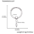 Anello per il naso in lega di titanio con ciondolo a fiore in zircone argento - Stile Marquise Pendente (T004) - Argento