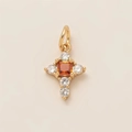 Détail du pendentif étoile en acier inoxydable doré 18K avec pierre orange - Pendentif Croix Strass Seul (Cuivre)