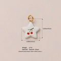 Pendentif étoile en émail blanc avec cerise, laiton doré, breloque DIY de 15mm x 13mm - Pendentif Motif Cerise