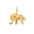 Polished gold elephant pendant charm with mirror finish for necklaces and keychains - Elephant