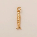 Macro view of a 18K gold-plated fish pendant with detailed scales and mirror finish - Fish Pendant