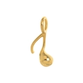 Polished golden stainless steel eighth note musical charm for bracelets and necklaces - Music Note
