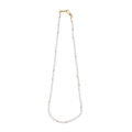 Elegant beaded necklace featuring white frosted glass beads and 18K gold-plated spacers - Box Chain / White Chain