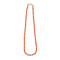 Orange faceted bead necklace with 18K gold plated clasp and spacers in a vibrant style - Chain Style 3 (Orange Beads) / Orange Chain