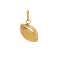 Golden polished 3D football charm pendant with relief stitching texture for jewelry - Rugby Ball