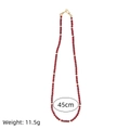Dark red faceted bead necklace with 18K gold plated spacers and lobster clasp 45cm - Chain Style 4 (Red Beads) / Dark Red Chain
