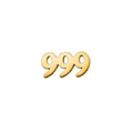 Vue détaillée du pendentif chiffre 999 plaqué or 18k avec finition polie brillante - 999