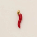 Minimalist 18K gold stainless steel necklace with vibrant red chili pepper charm pendant - Red Chili Pendant