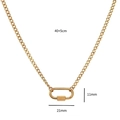 Titanium steel 18k gold flower pendant necklace with dimensions 21mm by 11mm - Round Link Carabiner Necklace (MQNK251422O)