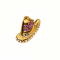 Golden cowboy hat charm pendant with purple gemstones and sparkling white rhinestones - Cowboy Hat / Gold with Purple Rhinestone