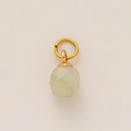 Pendentif en acier inoxydable plaqué or 18K avec pierre de naissance facettée vert clair - Pierre Verte Transparente