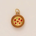 18K vergoldeter Edelstahl-Pizza-Anhänger mit bunten Emaille-Lebensmittel-Details - Pizza