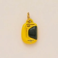 Gelber rechteckiger Emaille-Anhänger mit Goldschlaufe für DIY 18K Edelstahl-Schmuckbau - Geldbörse