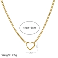 Gold stainless steel mushroom pendant necklace with chunky chain and heart clasp - Heart Adjustable Chain Necklace 47+5cm (17mm Clasp)