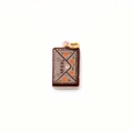 Enameled envelope seed charm with orange flower and 18K gold plated ring for jewelry - Pendant Only (No Chain) / Envelope
