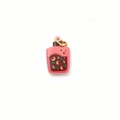 Pink resin bottle pendant with celestial moon and star motifs and 18K gold plated ring - Pendant Only (No Chain) / Drifting Bottle