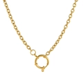 Minimalist gold-plated stainless steel chain necklace with large round spring ring clasp - Round Bead Necklace with 18mm Sailor Clasp