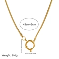 Gold plated snake chain necklace with 43cm length and a large spring clasp detail - Flat Snake Necklace 43+5cm with 18mm Sailor Clasp
