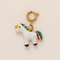 Colgante de caballo en acero inoxidable chapado en oro de 18K con esmalte de colores - Colgante de Unicornio
