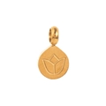Macro shot of gold teardrop pendant with brushed texture and tulip engraving - Small Lotus Pendant Only (Without Chain)