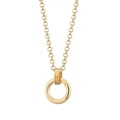 Collier chaîne Rolo rétro plaqué or avec pendentif à boucle ronde minimaliste - Collier Ouvert No.10 Or