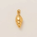 Colgante de concha de acero inoxidable chapado en oro de 18 quilates con acabado pulido - Colgante de Caracol Marino Solo (Sin Cadena)
