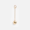 Detailed view of a 14k gold-plated star pendant with a sparkling zircon inlay detail - No. 22 Chain Star Pendant