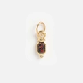 Macro shot of a rectangular black opal pendant with red fire and 14k gold diamond accents - No. 21 Lantern Pendant