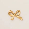 Polished gold-plated bow-shaped charm pendant with metallic luster for jewelry DIY - Bowknot Pendant