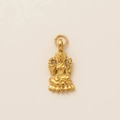 Macro-opname van 18K vergulde hoefijzerlaars hanger met gedetailleerd beeld van hindoegodin - Godin Lakshmi Hanger / Goud