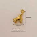 18K gold plated stainless steel roller skate pendant with dimensions 16mm by 15mm - Roller Skates Style