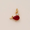 Detail of whale pendant in 18K gold plating with pear-cut ruby and white gemstone - Whale Gemstone Pendant Only (Without Chain) (24)