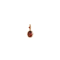 Oval red garnet pendant necklace with gold plated bezel setting and square zircon detail - January Separate Pendant