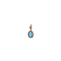 U-shaped necklace with oval deep blue gemstone and round accent in rose gold finish - March Separate Pendant