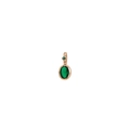 Golden necklace pendant featuring an oval green gemstone and a blue accent stone - May Separate Pendant