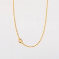 Minimalist 14k gold plated fine cable chain necklace with spring ring clasp - Round Bead Chain with Jump Ring / Gold
