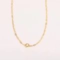 Minimalist gold-plated paperclip chain necklace with a classic spring ring clasp closure - Paperclip Chain with Jump Ring / Gold