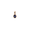 U-shaped rose gold necklace pendant with oval deep blue sapphire and small square accent - September Separate Pendant