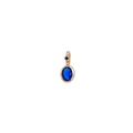 U-shaped gold necklace with an oval dark blue gemstone and small diamond accent - December Individual Pendant