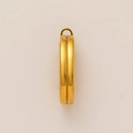 Detail view of 18K gold plated stainless steel round pendant with side groove and ring - Bikini Clasp