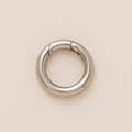 Polished stainless steel O-ring spring gate clasp for DIY jewelry in macro detail - No. 6 Spring Ring
