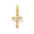 Macro shot of 18K gold plated butterfly pendant with shimmering inlaid zircon stones - Cross Pendant