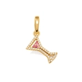 Exquisite 18K gold plated martini glass pendant featuring white and pink cubic zirconia - Wine Glass Charm