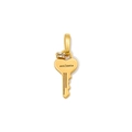 Detailed view of golden heart-shaped key pendant engraved with soulmate and zircon - Key Fob